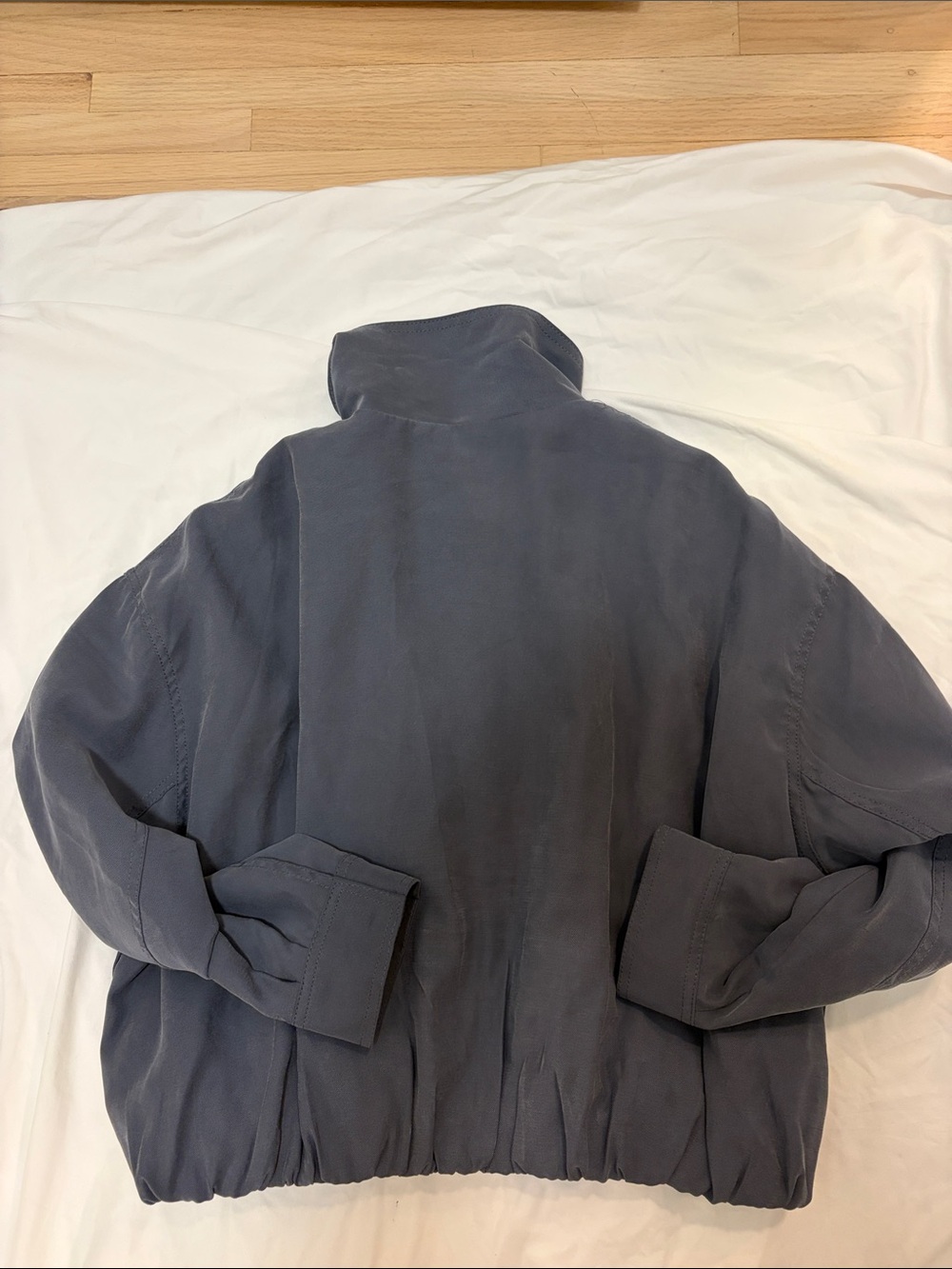Max Studio Slate Gray/Blue Bomber Jacket - Picture 5 of 9